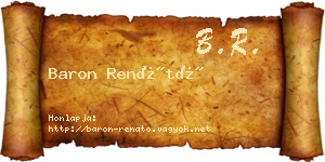 Baron Renátó névjegykártya